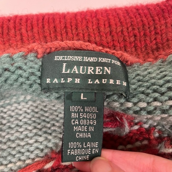 Ralph Lauren Womens Hand Knit Cardigan Sweater Vintage Southwestern Aztec Navajo - Picture 3 of 11